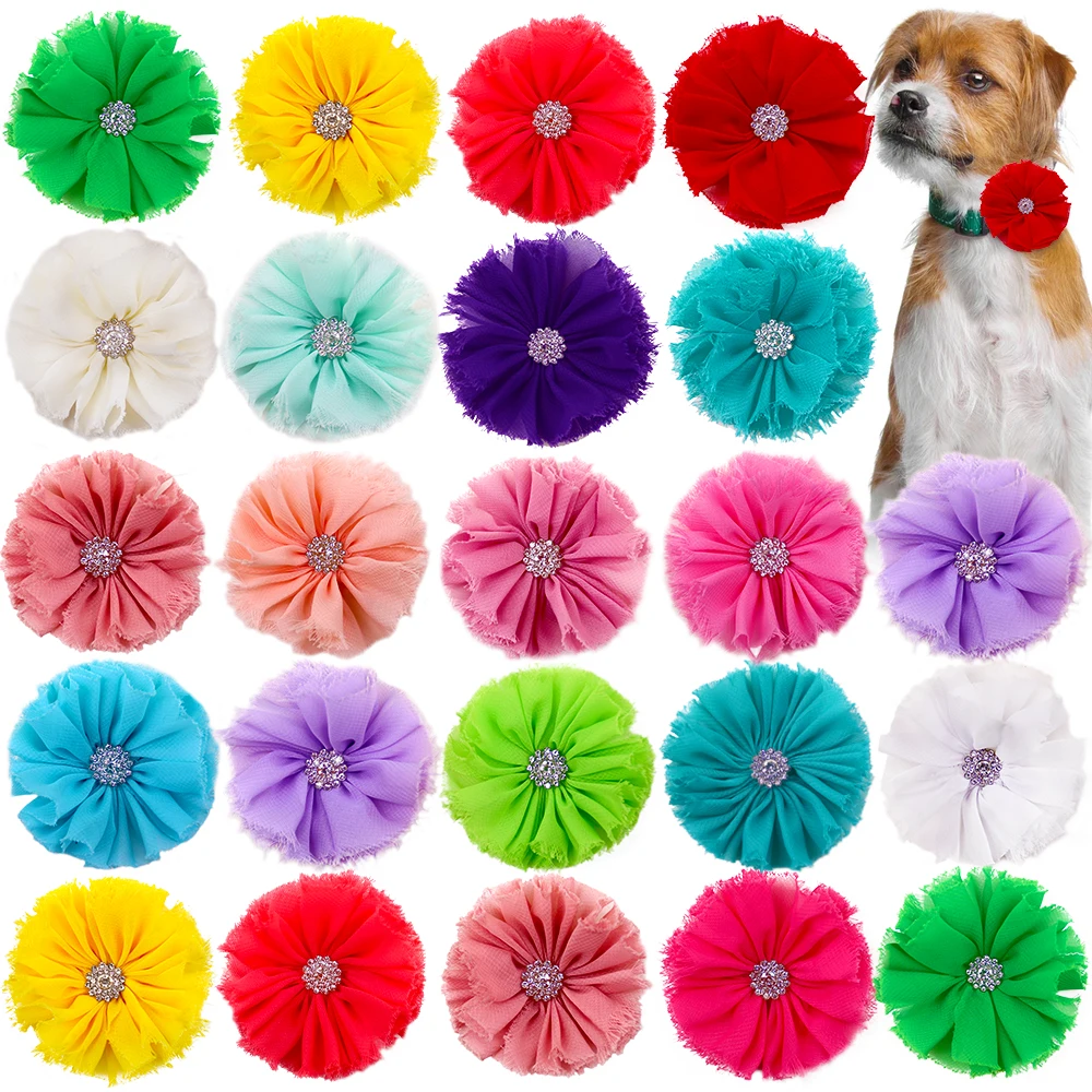 100pc Flower-Collar Dog Bow tie Sliding Pet Dog Cat Bowtie Dogs Collar Accessories Diamond Pet Dog 1005001860495069