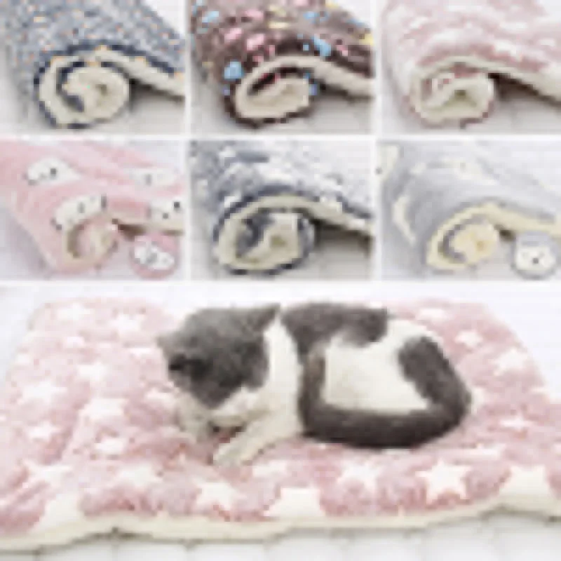 Pet Sleeping Mat Cat Bed Dog Bed Thickened Pet Soft Wool Mat Blanket Mmattress Household Portable Washable Warm Carpet 1005003197559871