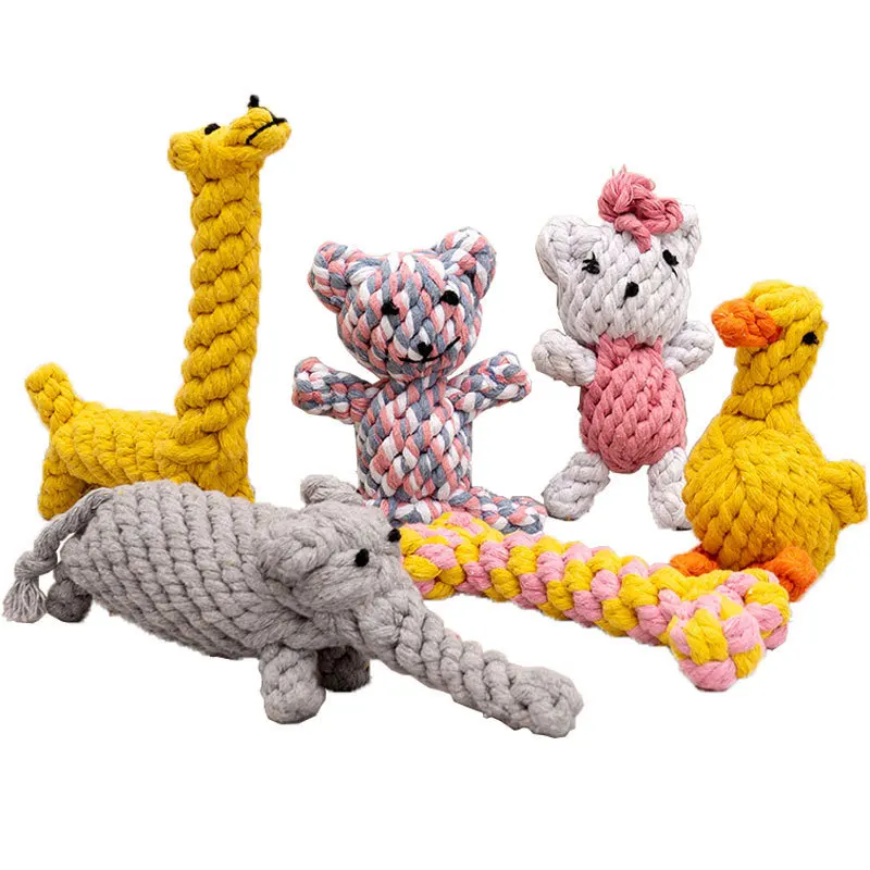 1pcs Bite Resistant Pet Dog Chew Toys for Small Dogs Cleaning Teeth Puppy Dog Rope Knot Ball Toy 1005003615643516