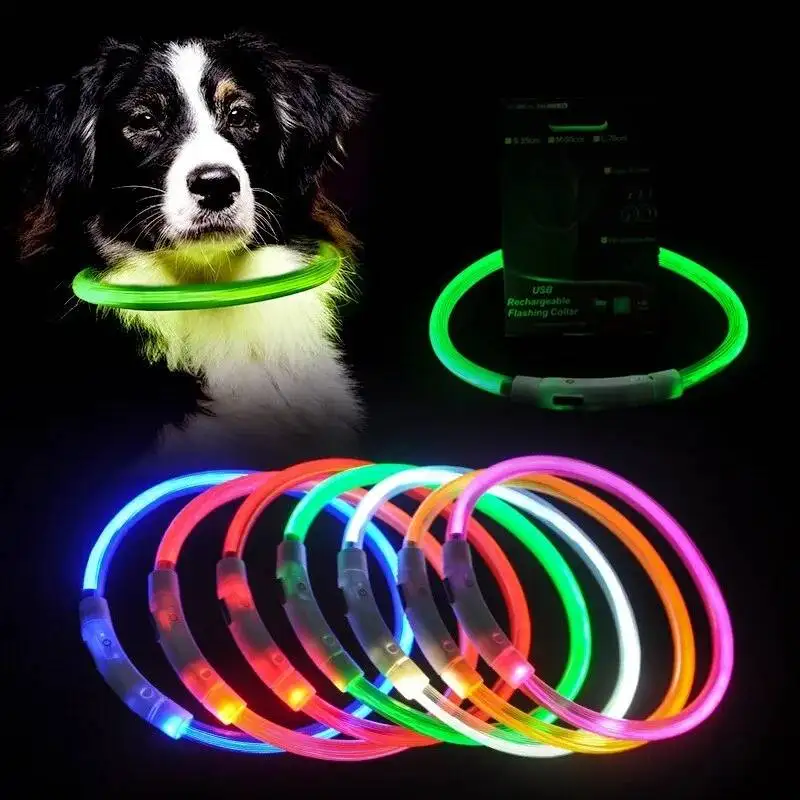 Led Usb Dog Collar Pet Dog Night Luminous Charge Collar Led Night Safety Flashing Glow Dog Loss 1005003671828812