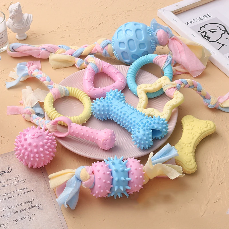 Pet Dog Toys For Small Dog Chews TPR Knot Toys Bite Resistant Molar Teeth Cleaning Dog Training 1005003717098837