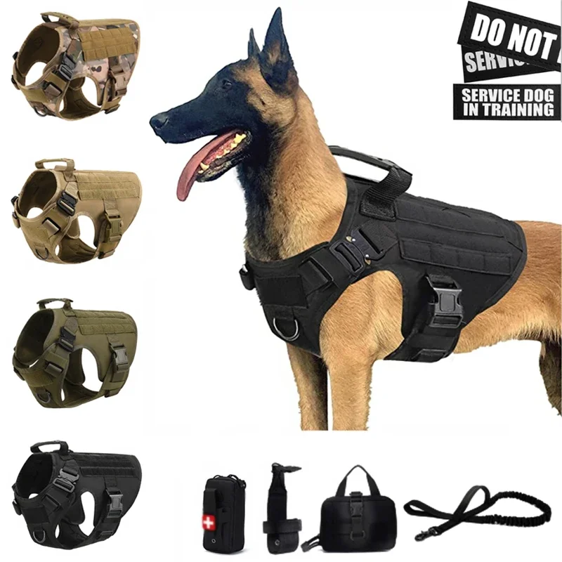 Tactical Military Vest Pet German Shepherd Golden Retriever Tactical Training Dog Harness and Leash 1005004380495770