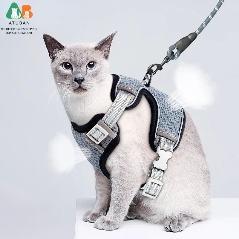 ATUBAN Cat Harness and Leash for Walking, Small Cat Harness Escape Proof Cat Harness Large 1005004519228787