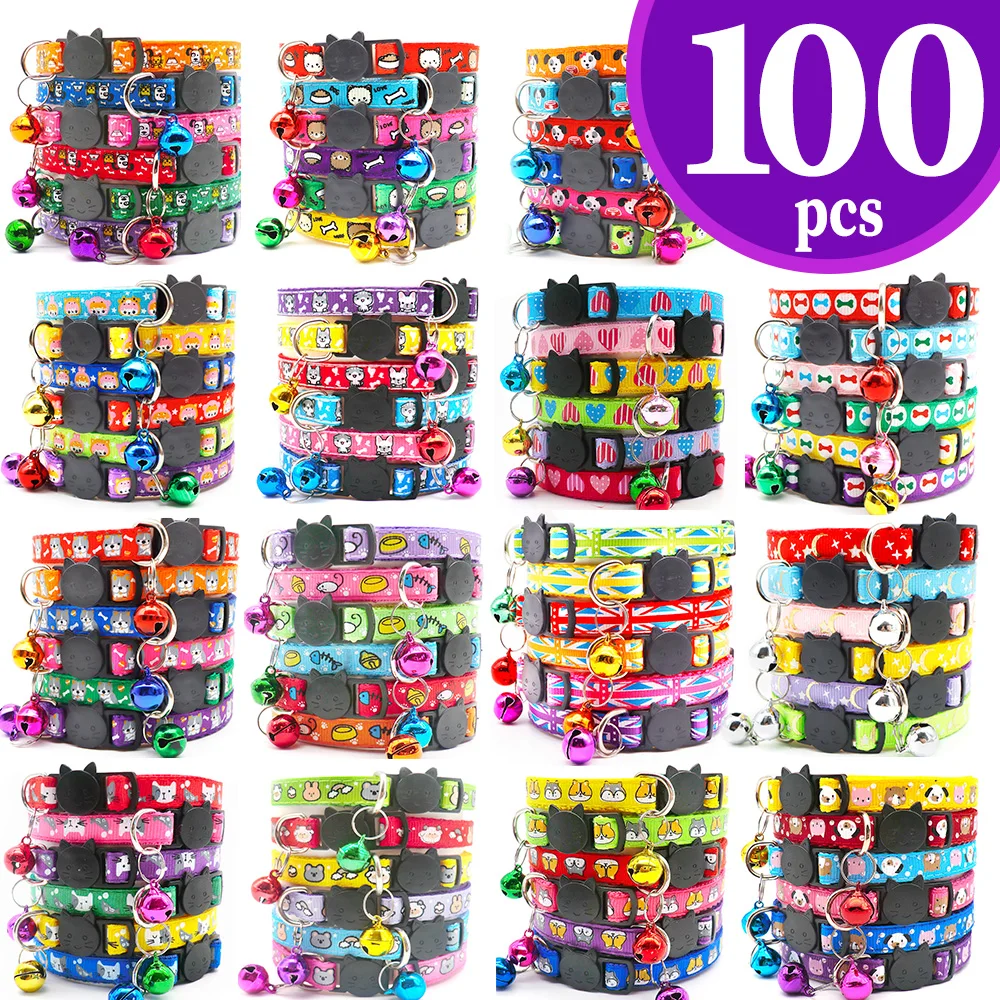 100Pcs Collar for Dogs Cat Necklace Training Choker Neck Personalized Cartoon Printed Dog Id Tag 1005004526597030
