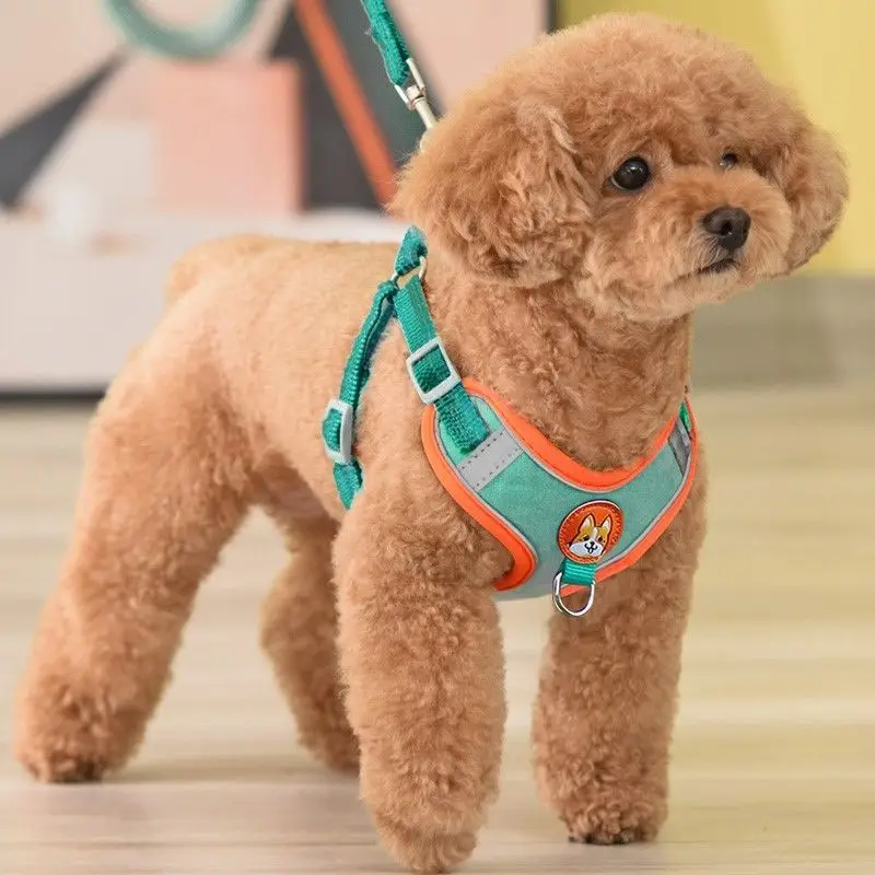 Adjustable No Pull Pet Reflective Dog Harness Lead Walking Running Leashes Cat Chest Strap Vest 1005004550514530