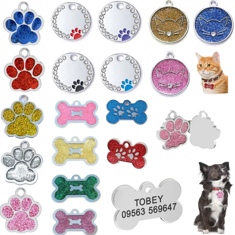 Dog Tag Personalized Pet Cat Puppy ID Tags Free Engraved Custom Dog Collar Necklace Anti-lost Name 1005004556107626