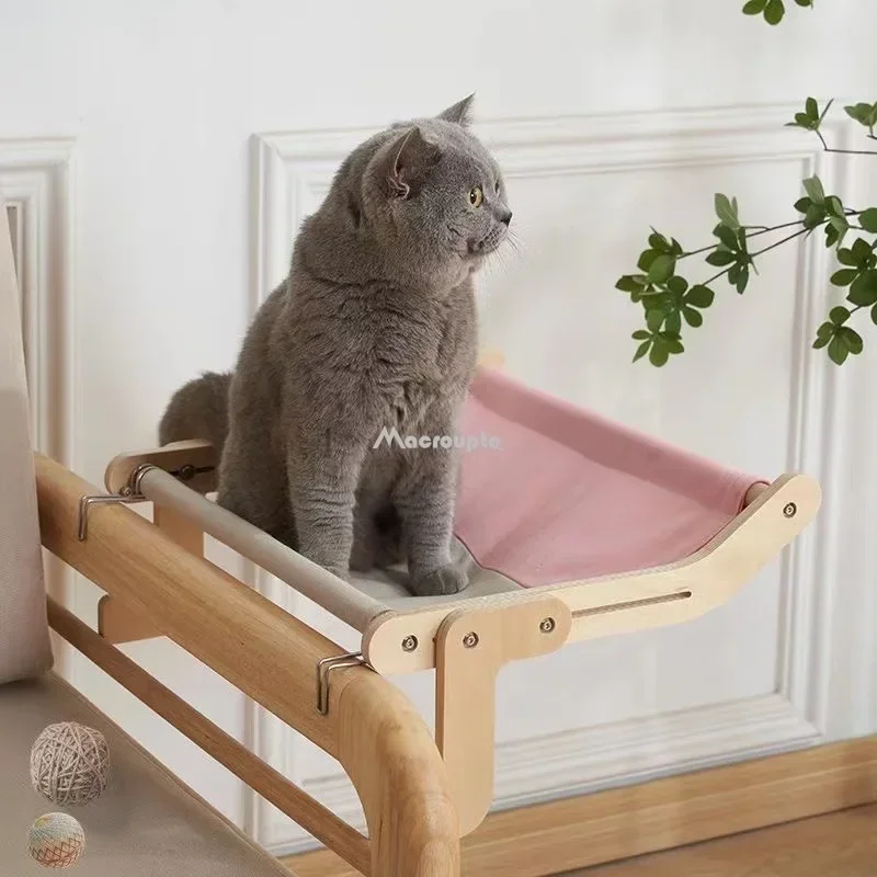 Cat Window Perch Wooden Assembly Hanging Bed Pet Mat Cozy Sunny Seat Window Mounted Cats Hammock 1005004905787149