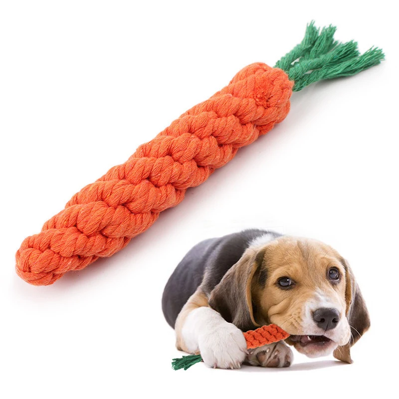 Dog Toys Bite Resistant Pet Dog Chew Toys for Small Dogs Cleaning Teeth Puppy Carrot Cotton Rope 1005004974178944