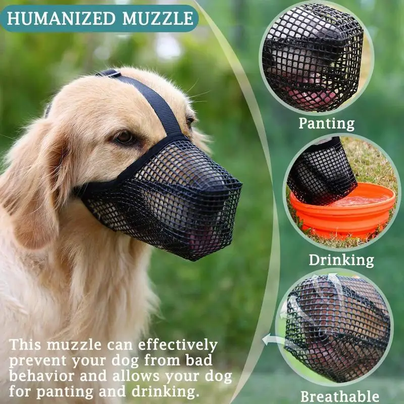 Pet Dog Muzzles Adjustable Breathable Dog Mouth Cover Anti Bark Bite Mesh Dogs Mouth Muzzle Mask 1005005080830496