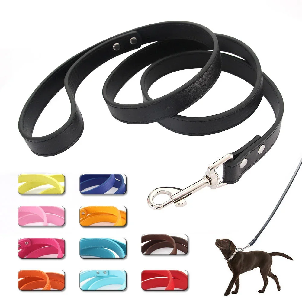 16 Colors Dog Leash Soild Color Leather Pet Walking Training Leads For Small Medium Dogs Cat In 1005005157581552