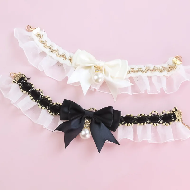 Pet Dog Cat Collar Cute Lace Bow Cat Collar Adjustable Cat Necklace Jewelry Sweet Neck Decorative 1005005274414031