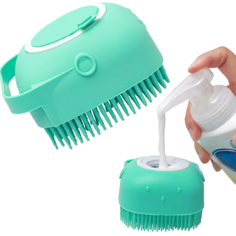 Pet Dog Shampoo Brush 2.7oz 80ml Cat Massage Comb Grooming Scrubber for Bathing Short Hair Soft 1005005311015059