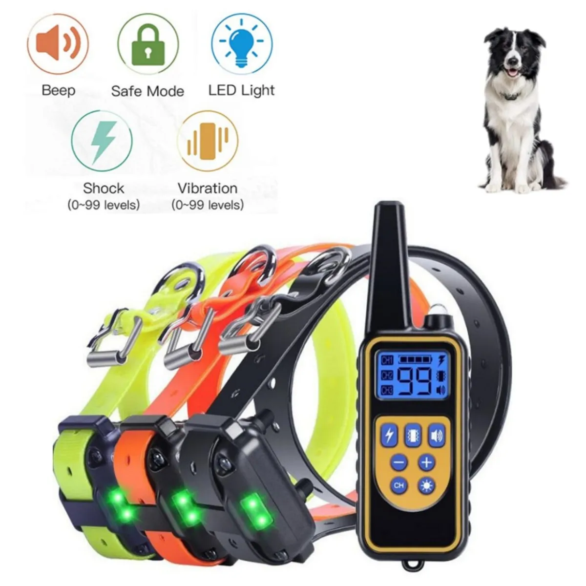 VIP Electric Dog Training Collar Waterproof Dog Bark Collar Pet With Remote Control Rechargeable 1005005378509965