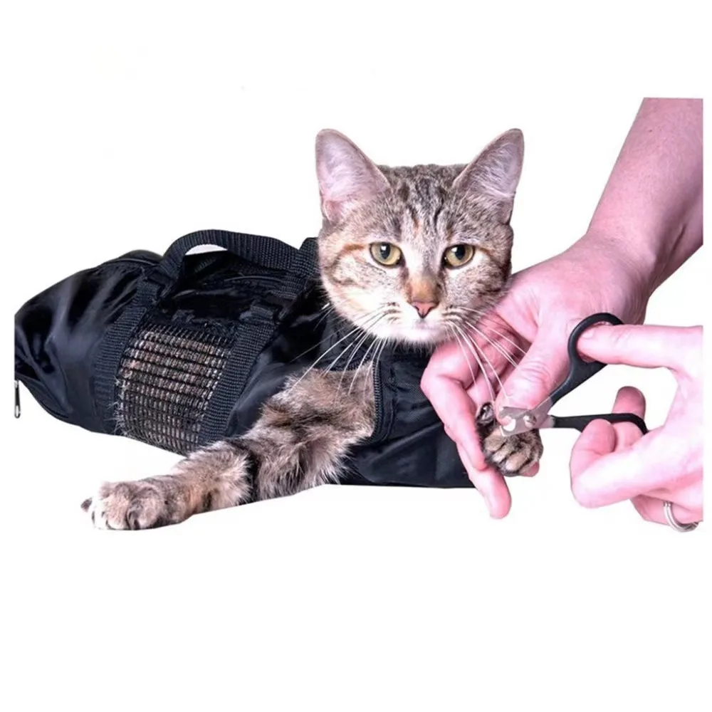 Cat Restraint Bag Cleaning Grooming Bags Bathing Mesh Bag Kitten Restraint Bags Portable 1005005494245178