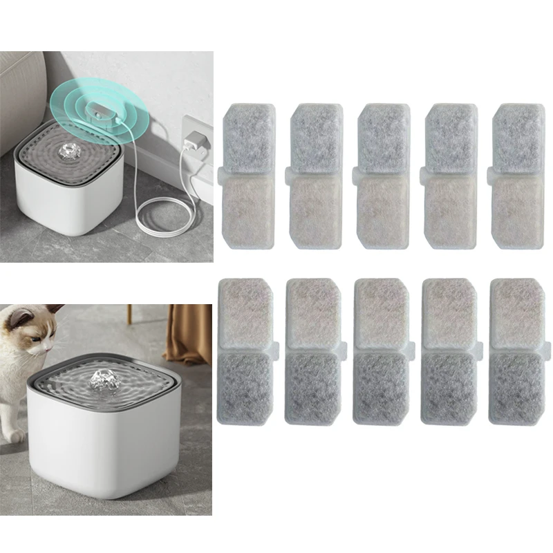 10pcs Cat Water Fountain Filter Replacement Filters Pet Cats Water Drinking Dispenser filter 1005005510097512