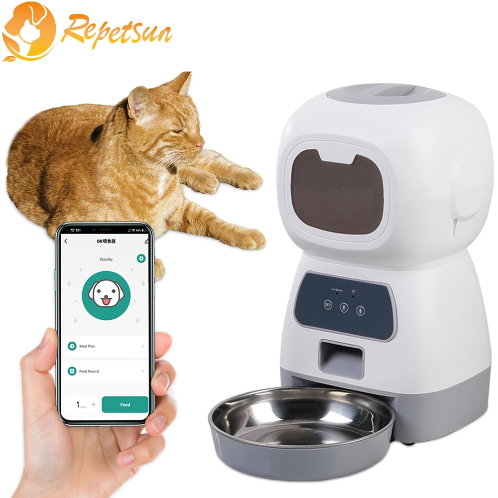 3.5L Automatic Pet Feeder For Cats WiFi Smart Swirl Slow Dog Feeder With Voice Recorder Large 1005005556293597
