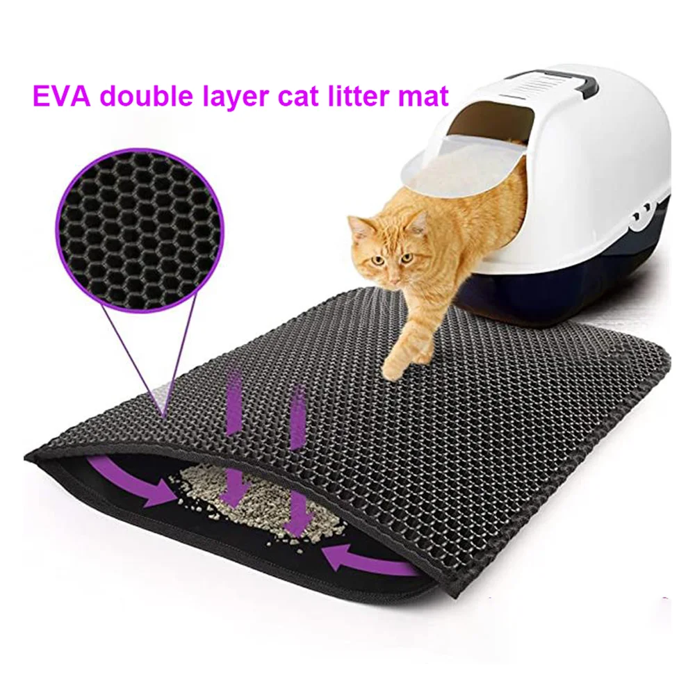 Cat Litter Mat Double Layer Waterproof Urine Proof Trapping Mat Easy to Clean Non-Slip Toilet Pad 1005005674780713