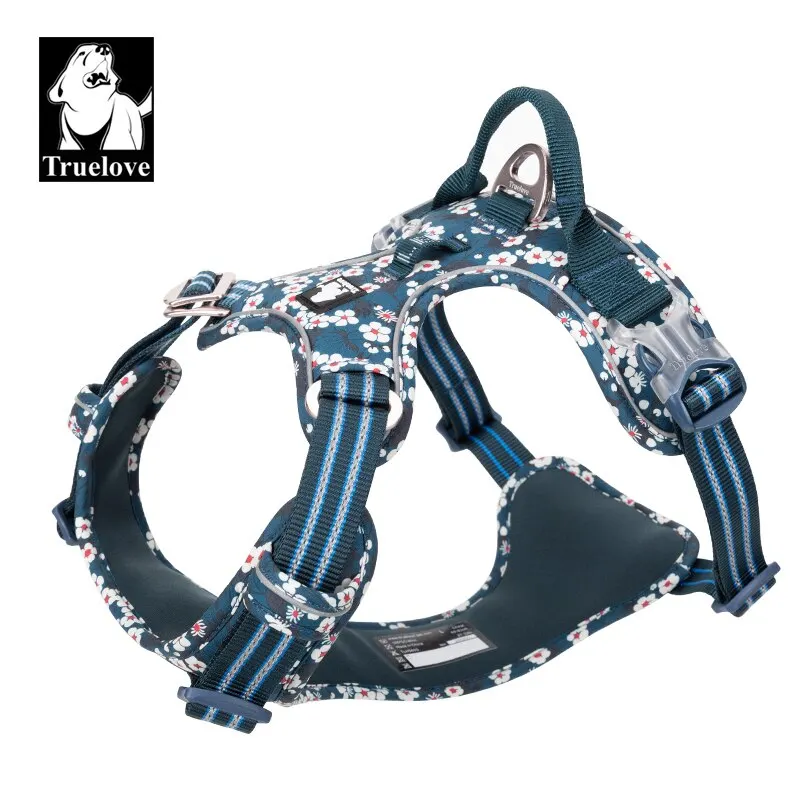 Truelovepet Dog Harness for Big Medium Small with Cotton Aluminum Alloy Floral Pattern Adjustable 1005005698149324