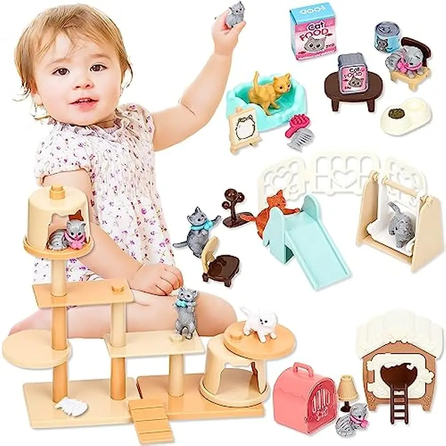 Children's Cat Toys Pretend Toys Cat Character Toy Set Children's Toys Interactive Cat Role Playing 1005005969677806