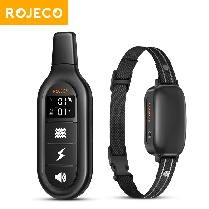 ROJECO Electric Dog Training Collar Digital Rechargeable Remote Control IPX7 Waterproof Vibrator 1005006094286330