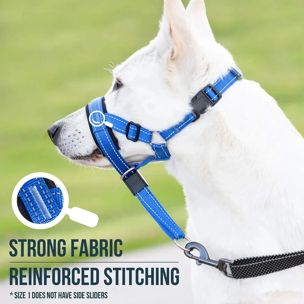 Dog Mouth Muzzle Anti Bark Dog Collar Breathable Dog Training Tool Nylon Muzzle Set With Reflective 1005006169108368