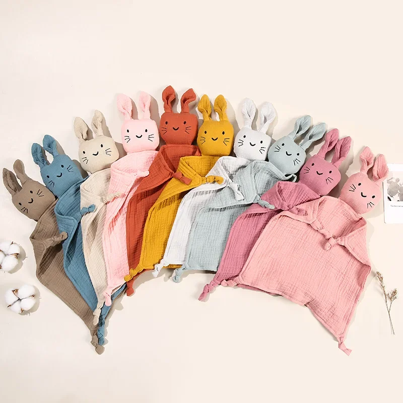 Baby Cotton Muslin Comforter Blanket Bunny Muslin Towel Soft Newborn Sleeping Dolls Cute Cat Kids 1005006179975179