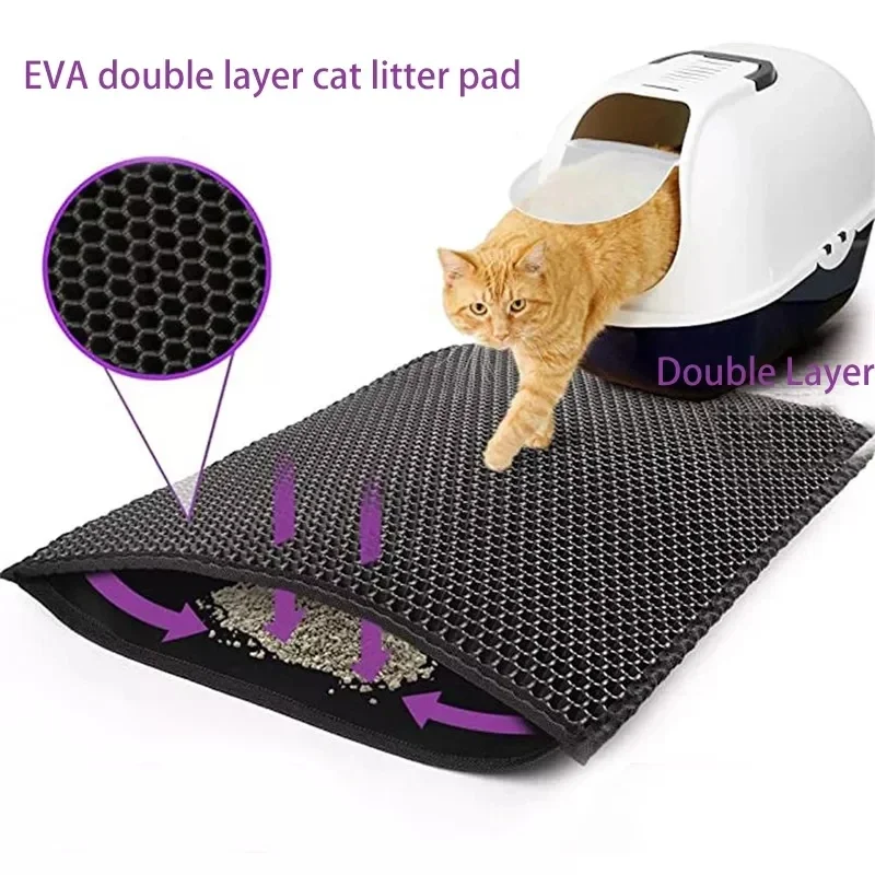 Cat Litter Mat With Gift Double Layer Waterproof Pet Litter Box Mat Non-slip Sand Cat Pad Washable 1005006360873516