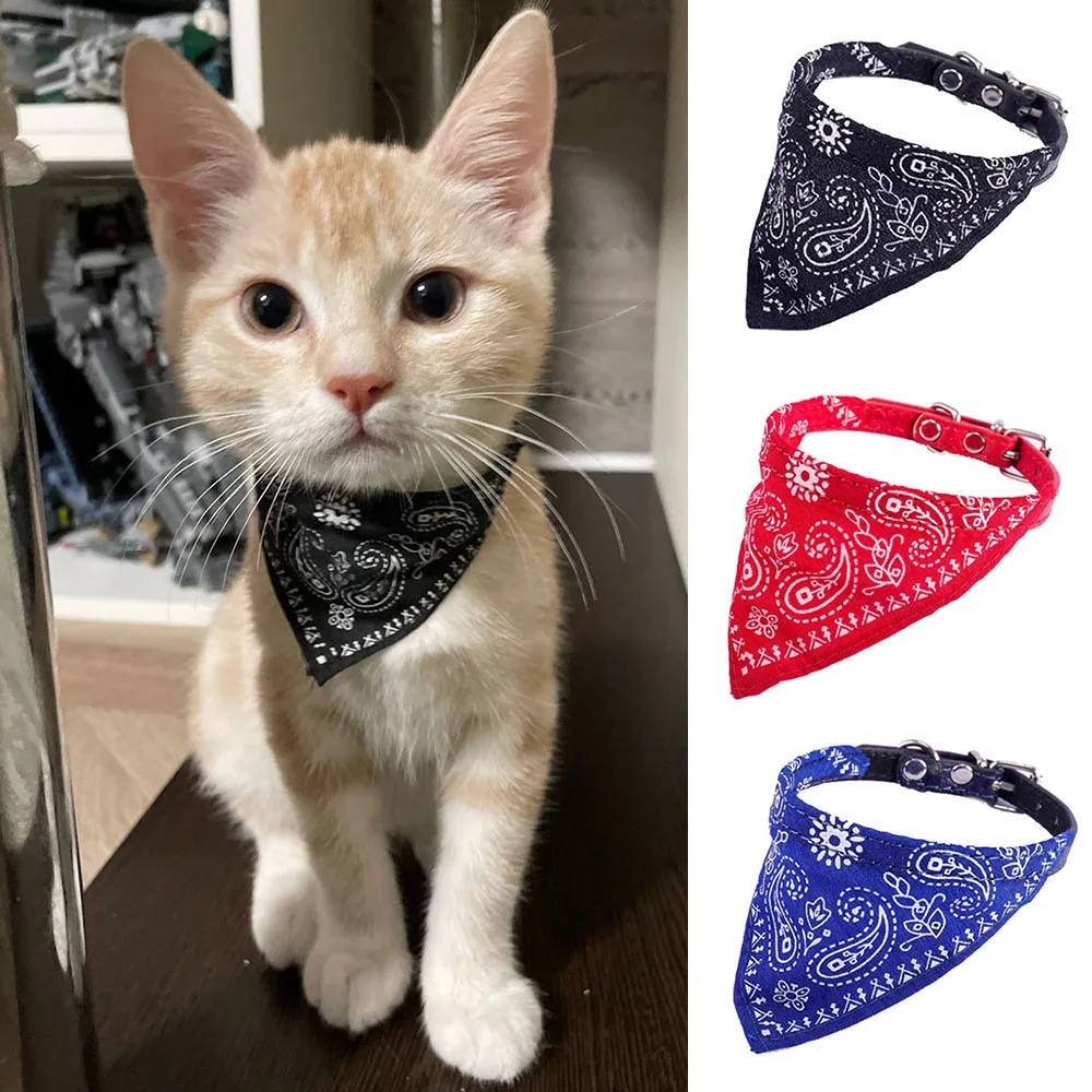 Cute Printed Bandana Cat Collar Puppy Dog Cat Scarf Collar Adjustable Triangular Pet Banadana 1005006384350045