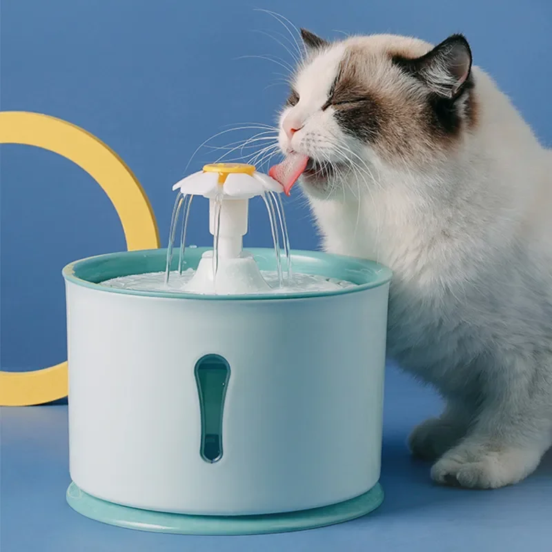 Pet Cat Dispenser Drinking Water Fountain Activated Carbon Filters LED Automatic Feeder (2.4L) 1005006437000743
