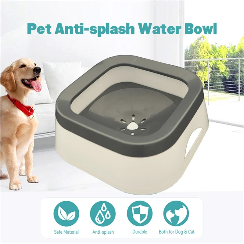 Anti-splash Water Bowl For Dogs 1L Large Capacity Drinker Drinking Bowls Dog Waterer For Puppy Cat 1005006442965210