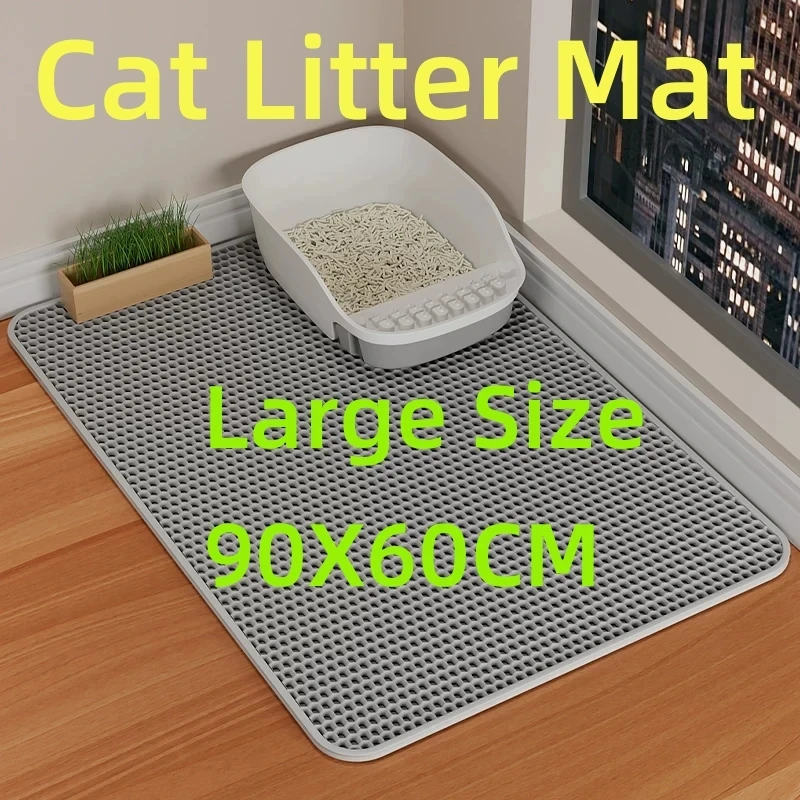 90X60CM Cat Litter Mat Waterproof Double Layer Pet Litter Box Mat Pet Toilet Cat Mat Nonslip Sand 1005006528969530