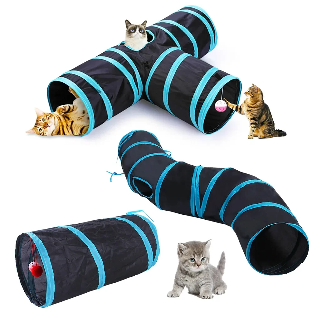 Cat Tunnel Foldable Cat Tunnel Pet Supplies Cat S T Y Pass Play Tunnel Cat Toy Breathable Drill 1005006570414011