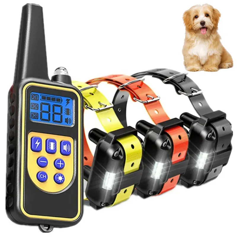 Electric Dog Training Collar Waterproof Dog Bark Collar Pet with Remote Control Rechargeable Anti 1005006578541308