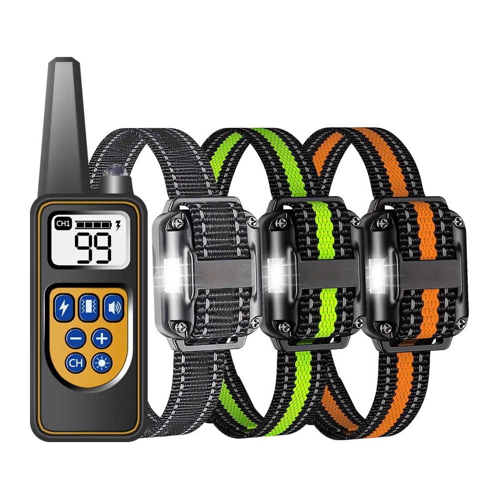 Dog Training Collar with Remote, IP67 Waterproof Dog Shock Collars, 3 Dogs, Large, Medium 1005006682686767