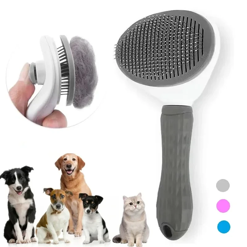 Pet Dog Brush Cat Comb Self Cleaning Pet Hair Remover Brush For Dogs Cats Grooming Tools Pets 1005006722085506