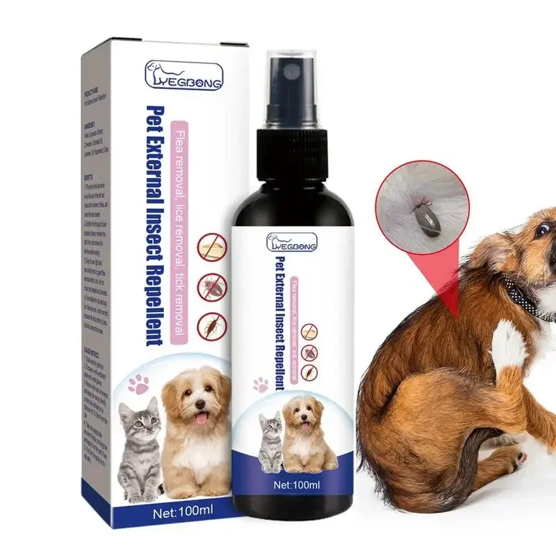 Pet Dog Cat Anti Flea Drops 100ml Insectcide Flea Lice Insect Remover Spray Flea And Tick 1005006802073403