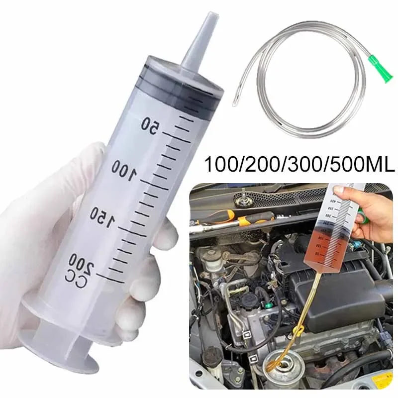 Large Vacuum Capacity Syringe 100/200/300/500ml Reusable Syringe Oil Pump with 1m Hose Pet 1005006844756630