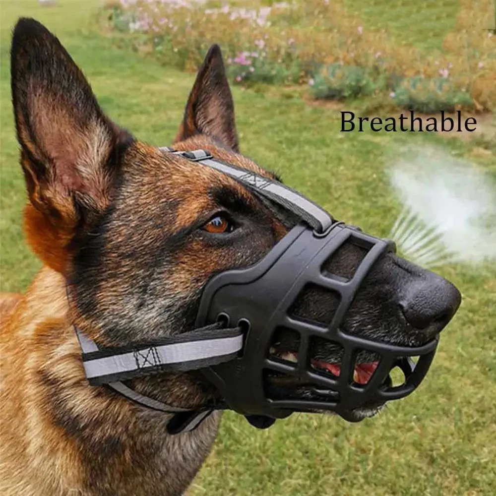 Soft Silicone Pet Dog Muzzle Anti-biting Chewing Mask Breathable Basket Dog Muzzle Durable Strong 1005006849638399