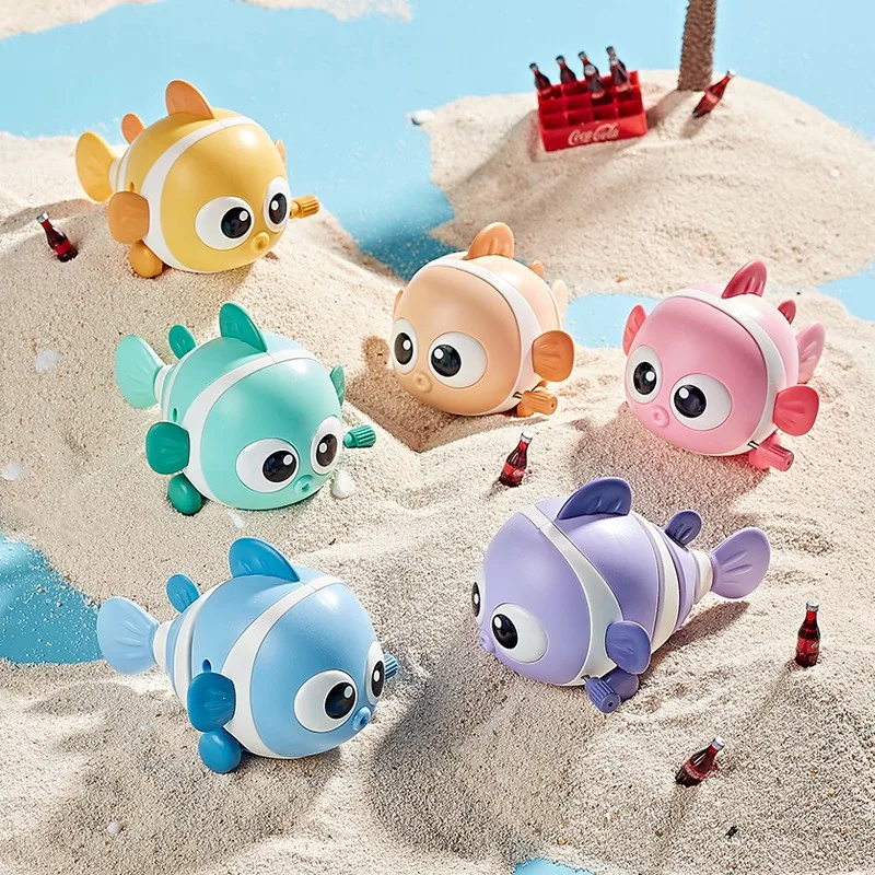 Baby Bath Toys Cute Swimming Fish Cartoon Animal Floating Wind Up Water Game Classic Clockwork 1005006878533900