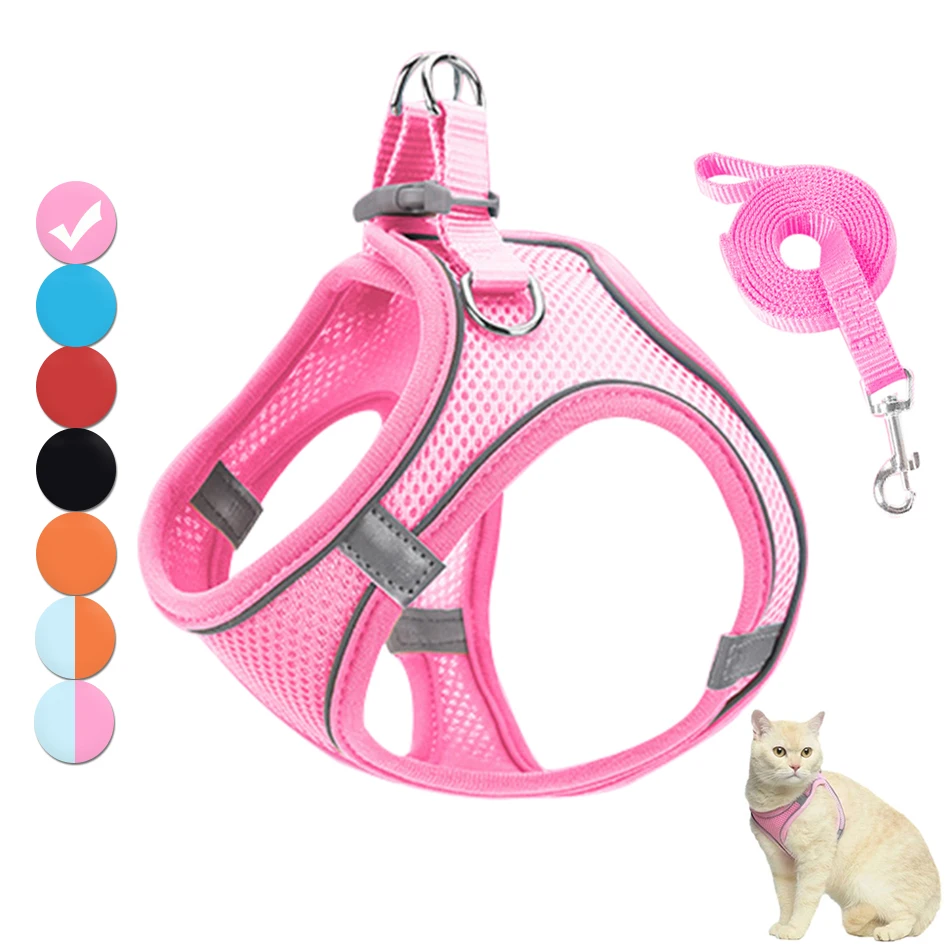 Dog Harness Reflective Pet Harnesses And Leashes Set Adjustable Pet Harness for Small Dogs Cats Pug 1005007003554014