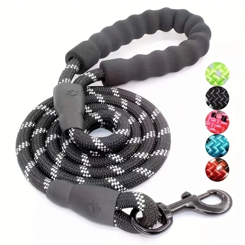 Reflective Dog Leash With Comfortable Padded Handle, Double Heavy Duty Traction Rope For Strong Dogs 1005007010740565