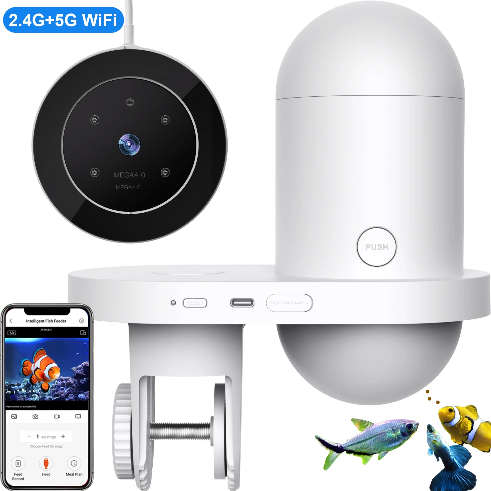 New Aquarium Fish Feeder 2K High-Definition Camera with Wifi Wireless Application and Timed Feeders 1005007032378938