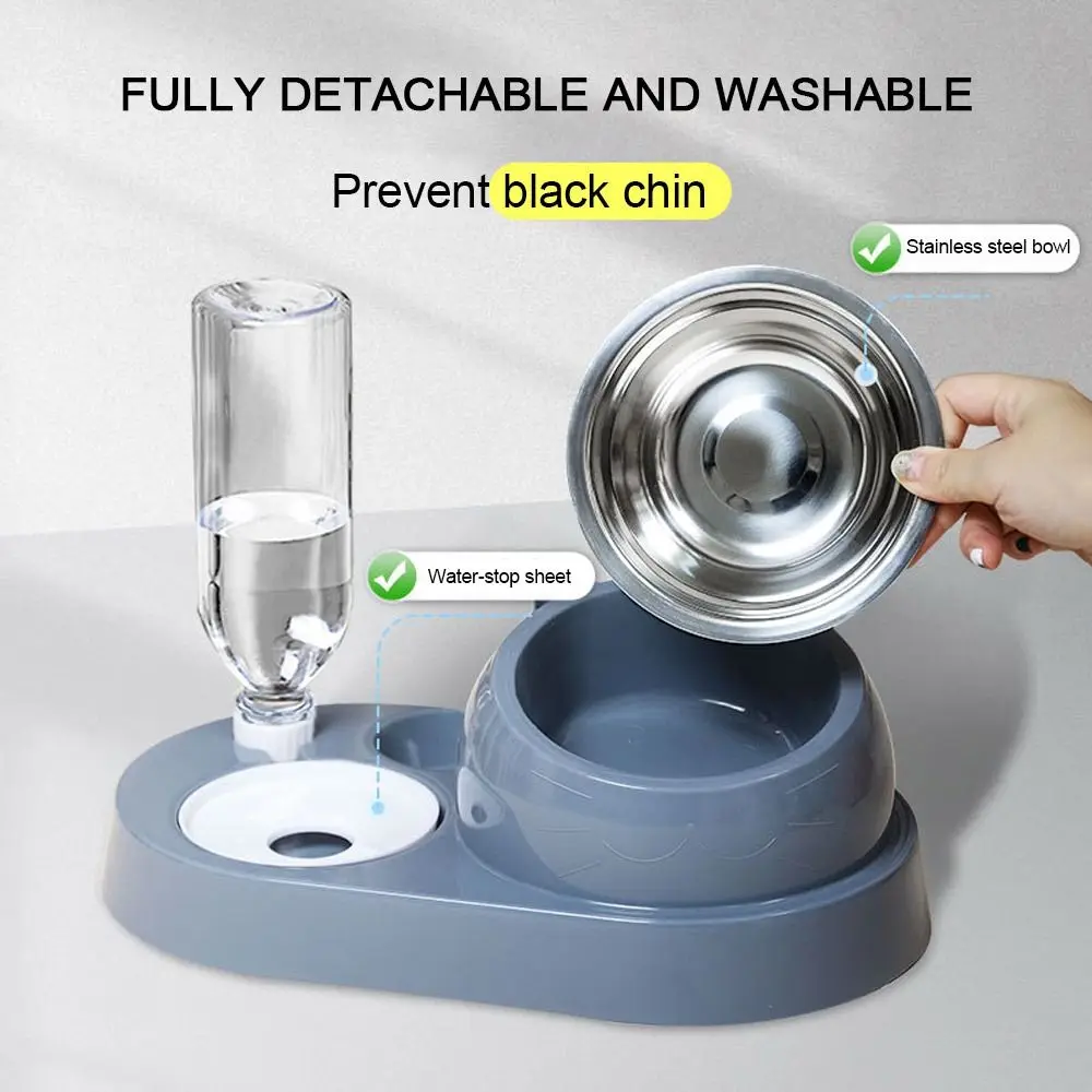 New 2-in-1 Cat Bowl Water Dispenser Automatic Water Storage Pet Dog Cat Food Bowl Food Container 1005007055431380
