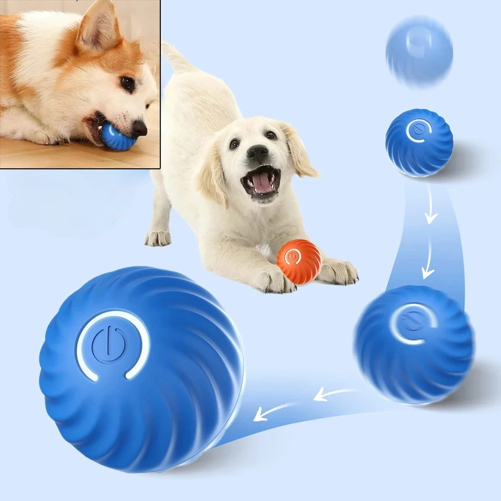 Dog Toy Ball Automatic Moving Bouncing Rolling Ball USB Smart Puppy Interactive Dog Chew Toy Ball 1005007059439360