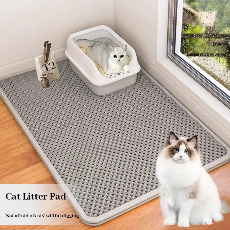 Cats Litter Mat Double Layer EVA Cat Litter Pad Large Hole Anti-Slip Sand Bowl Filter Mat Sandbox 1005007162934741