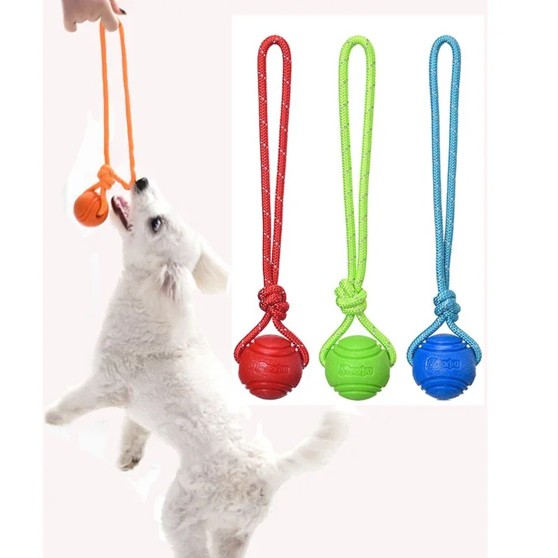 Dog Training Ball on Rope Cotton Toy Nontoxic Durable Interactive for Big Small Dogs Catching 1005007187253559