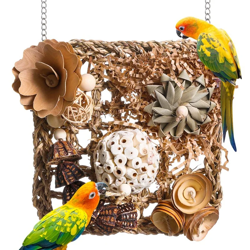 Bird Toys, Parakeet Toys Bird Foraging Toys Grass Mat Climbing Wall For Parakeet, Parrot, Cockatiel 1005007205270798