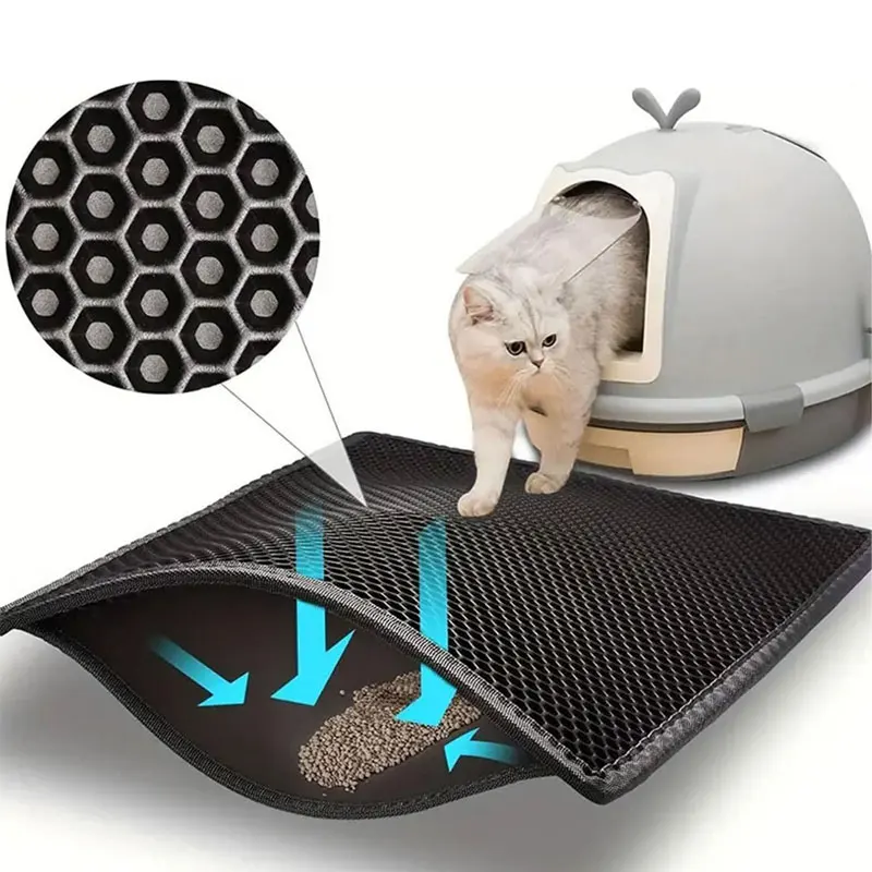 Pet Cat Litter Mat Waterproof Double Layer Cat Litter Trapping Pet Litter Box Mat Clean Pad 1005007222846025