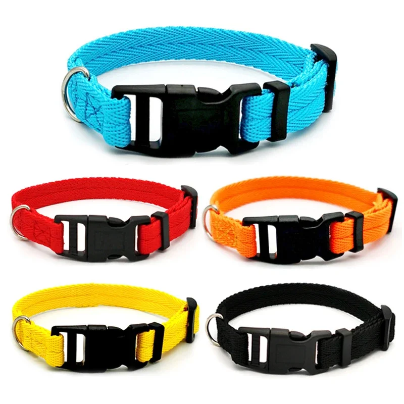 Dog Collar Solid Color Puppy Collars Medium Dogs Quickly Disengaged Pet Dog Training Collar Teddy 1005007231857917