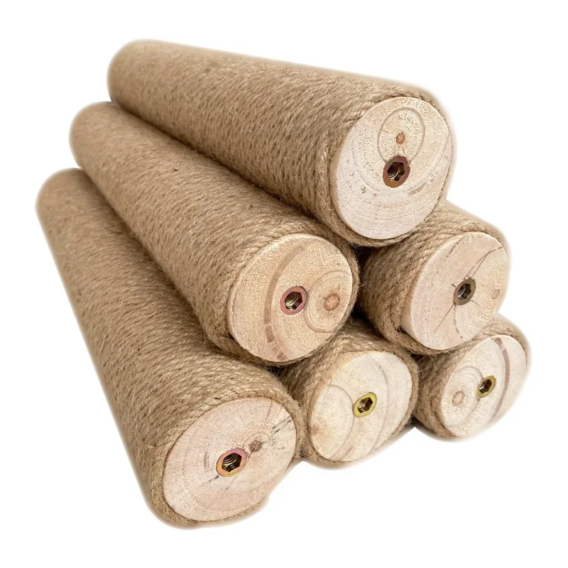 Cat Scratching Post Tree Shape Sisal Solid Wood DIY Kitten Climbing Frame Replacement Column 1005007243625651